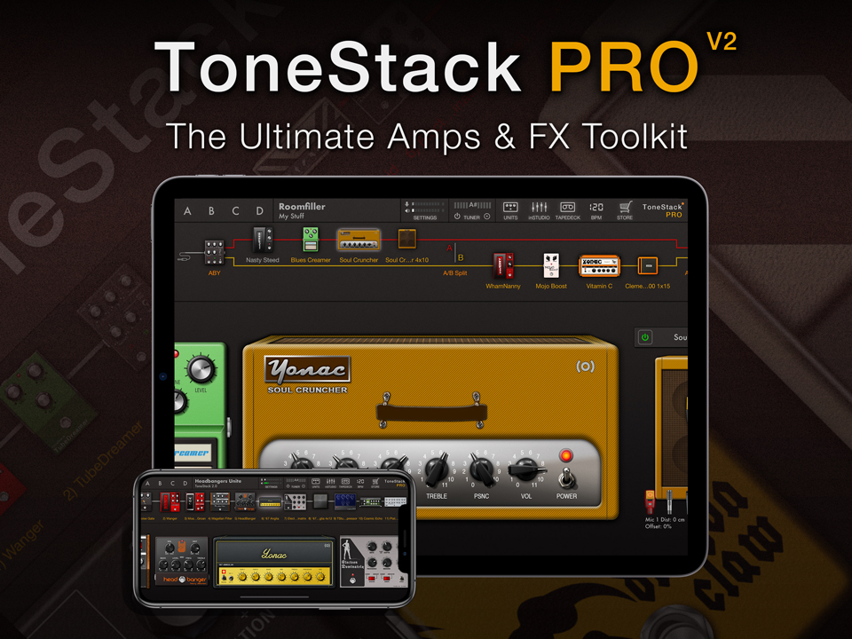ToneStack PRO Guitar Amps and FX Processor for iOS and iPad OS